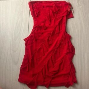 HIPS Red Ruffle Dress